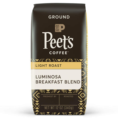 Peets Coffee, Light Roast Ground Coffee - Luminosa Breakfast Blend 12 Ounce Bag