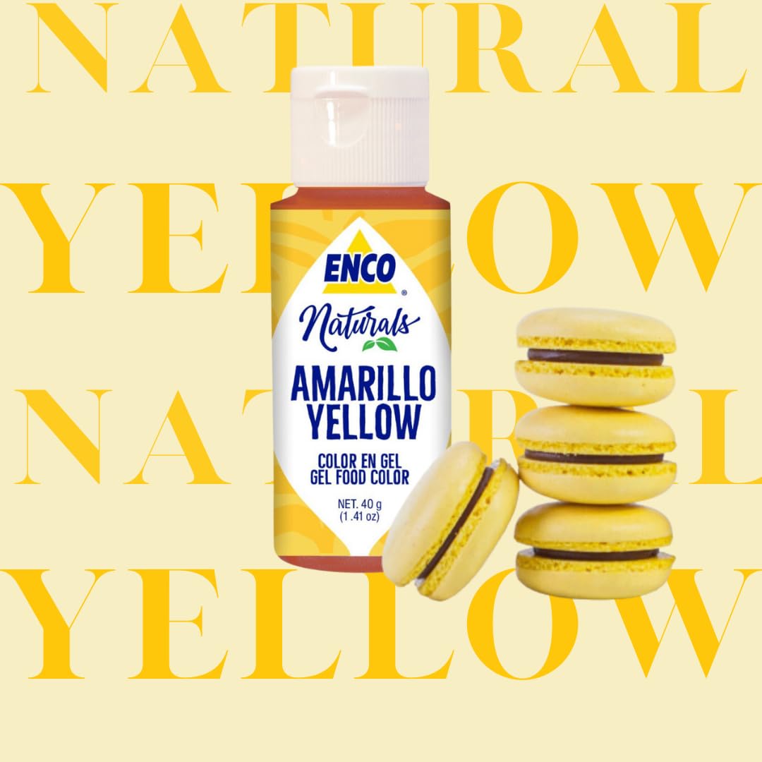 Enco Naturals Food Coloring Gel Yellow 1.41 Oz (40G) Concentrated, Vegan, Kosher