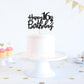 Black Glitter Happy 16Th Birthday Cake Topper, 16Th Anniversary, Sweet 16, Cheers To 16 Years Party Decorations