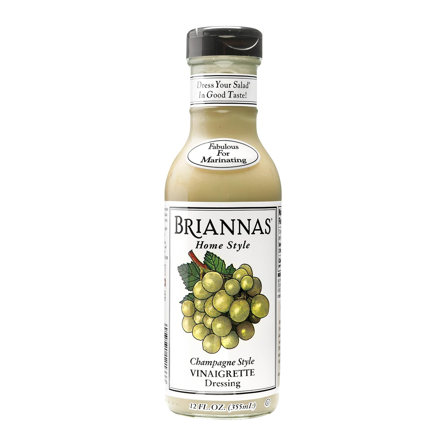 BRIANNAS Champagne Vinaigrette Dressing – Gluten Free & Kosher – 12 oz. Bottle - Fine Salad Dressing