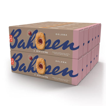 Bahlsen Deloba Red Currant Cookies (12 boxes) - Sweet & delicate, buttery puff pastries with light crispy layers and red currant