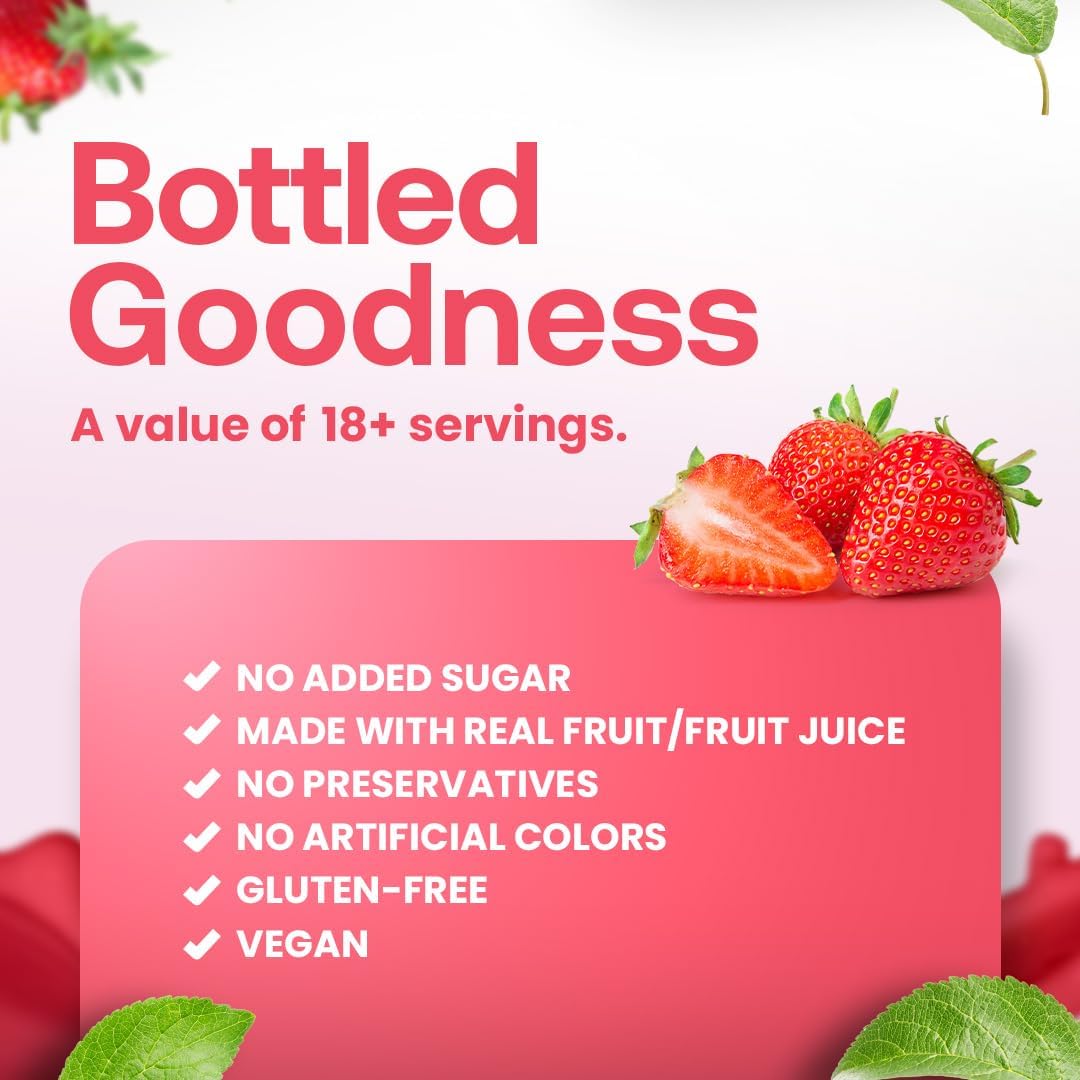 Dr. Smoothie 100% Crushed Strawberry - No Added Sugar, Made With Real Fruits/Fruit Juice - Vegan, No Artificial Colors Or Flavor