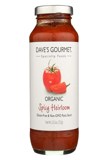Daves Organic Spicy Heirloom Marinara Pasta Sauce, 25.5 Ounce - 6 per case.