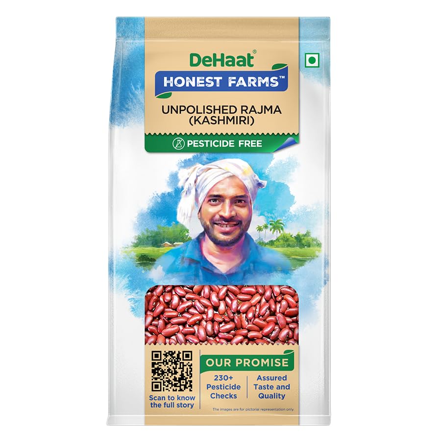 Dehaat Honest Farms Pesticide Free Unpolished Rajma (Kashmiri) 500 Gm