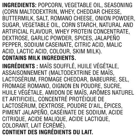 Frito Lay Smartfood Jalapeno & Cheddar Ready To Eat Popcorn 180G/6.34Oz Imported From Canada