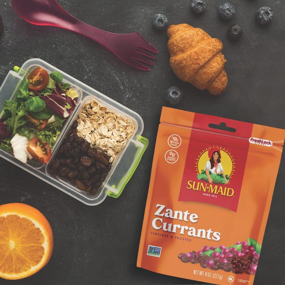 Sun-Maid California Sun-Dried Zante Currants - (4 Pack) 8 oz Resealable Bag - Dried Fruit for Healthy Snacks and School Lunches
