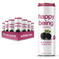 Happy Being Sparkling Blackberry Citrus White Tea, Nutrient-Rich, Caffeine Free, Plant-Based, 12oz, 16 Pack