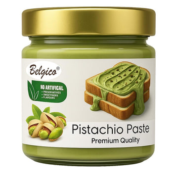 Belgico Pistachio Paste - Premium Pistachio Cream for Dubai Chocolate - Kosher Nut Butter Spread - Crema de Pistacho for Baking 