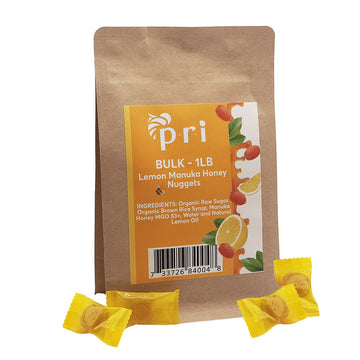 Pri Manuka Honey & Lemon Nuggets, Sweet And All Natural Hard Candy Treat, 1Lb