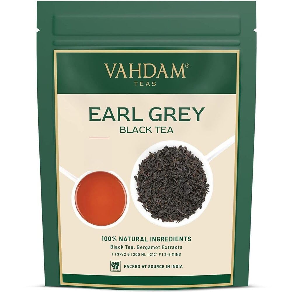 Vahdam, Earl Grey Tea Loose Leaf 170+ Cups (340G/12Oz) Citrusy & Delicious Black Tea Blended With 100% Natural Oil Of Bergamot | Brew Hot/Iced Tea