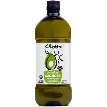 Chosen Foods 100% Pure Avocado Oil For Cooking - 1.75L - Made With Good Fats From Avocados, Naturally Refined, Never Adulterated, High Smoke Point, Non-Gmo, Soy-Free, Canola Oil-Free, Gluten-Free, Paleo, Keto