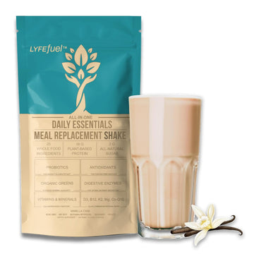 LyfeFuel All-in-One Essentials Nutrition Shake | 18g Plant-Based Protein | Vanilla | 26.4 oz | 24 Servings