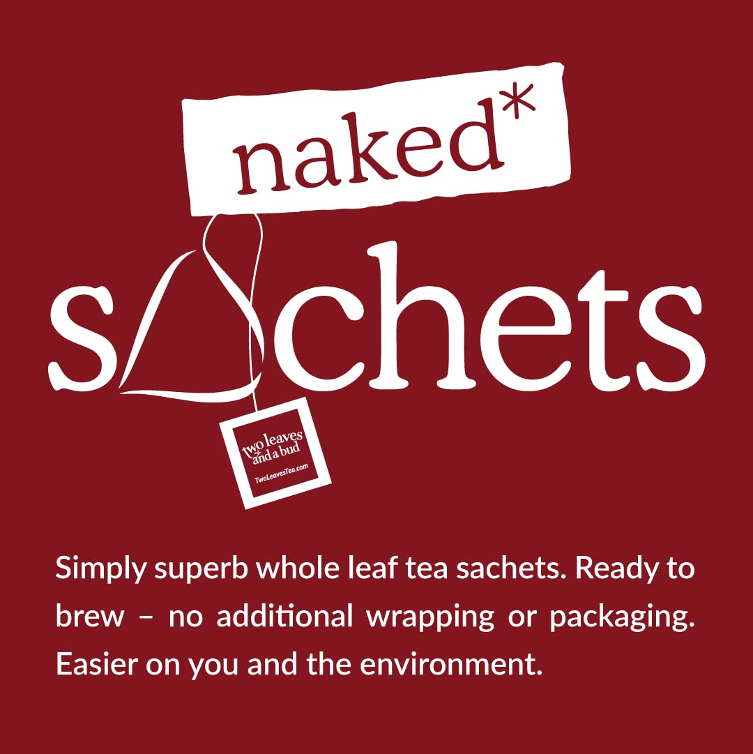 Two Leaves And A Bud Organic Assam - 50 Naked Tea Sachets, Whole Leaf Black Tea In Eco-Friendly Unwrapped Compostable Sachets, R