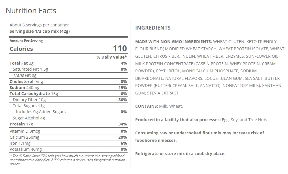 Keto Pancake & Waffle Mix, New Hope Mills, Keto Diet-Friendly, 2 Net Carbs*, Easy-To-Prepare, Fluffy & Delicious, Ideal For Heal