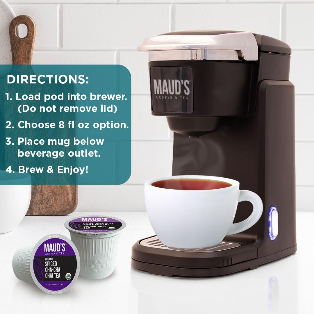 Maud'S 8 Blend Organic Tea Variety Pack 48Ct. Solar Energy Produced Variety Green Tea, Black Tea, Peppermint Tea, Chai Tea, Matc