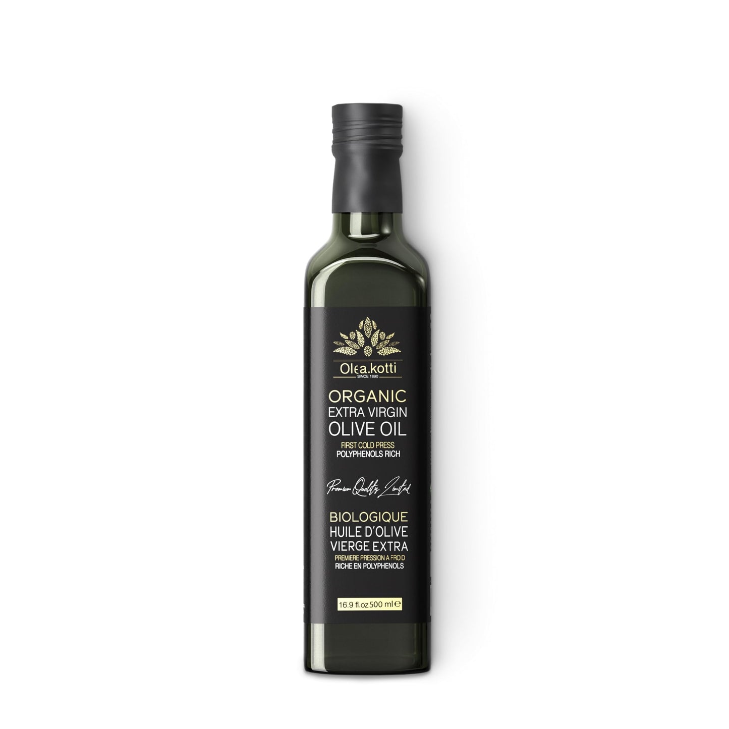 Olea Kotti EVOO 500ML Ultra Premium Extra Virgin Olive Oil, First Cold Press Rich in Antioxidants & Polyphenols Single Farm Orig