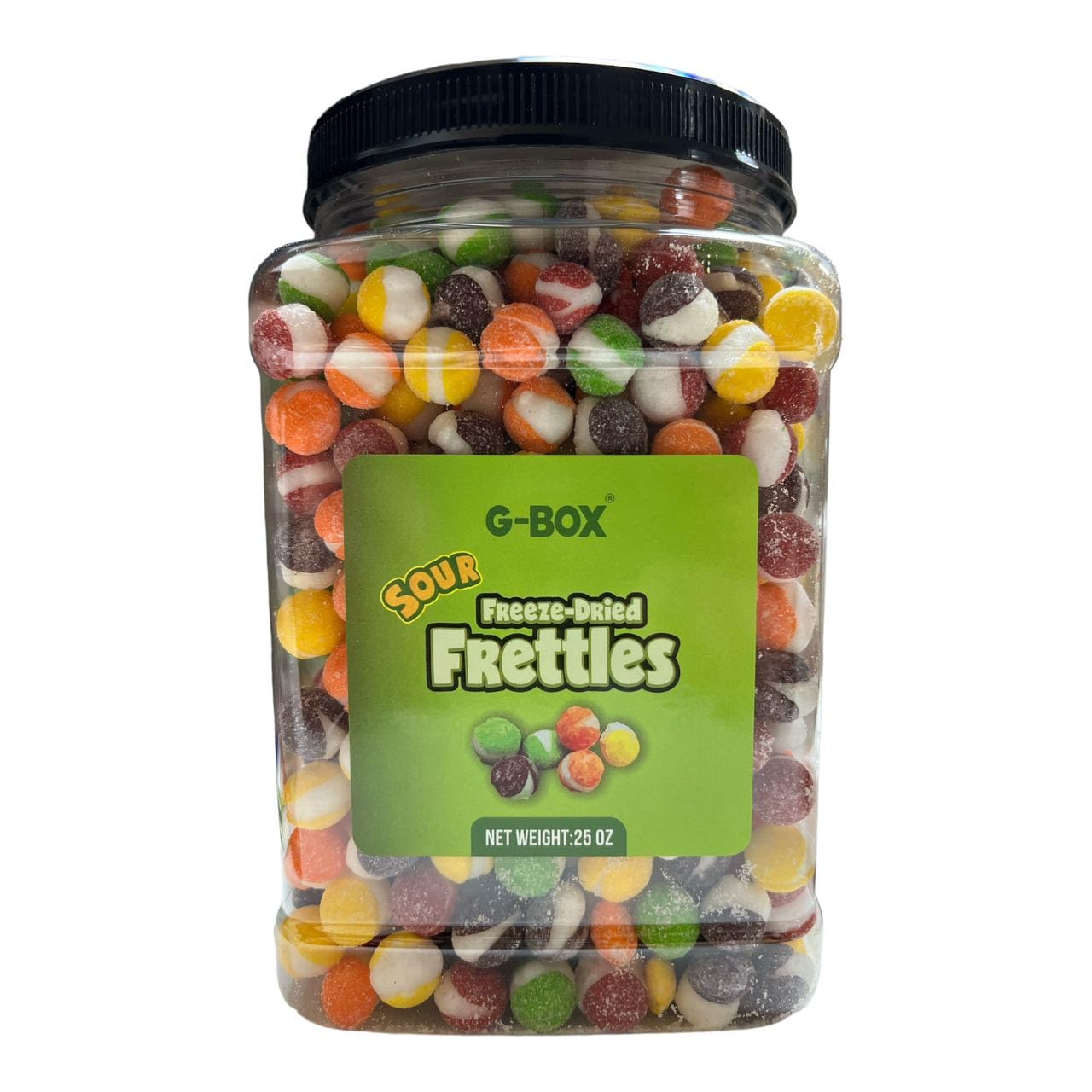 G-BOX Freeze Dried Candy Frettles, Delightful Crunchy Fruity Flavorful Burst, TikTok Trend Items, Air-tight Sealed in a Grip Jar