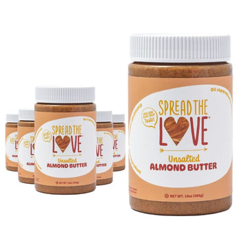 Spread The Love Unsalted Almond Butter (All Natural  Vegan  Gluten-Free  Creamy  No Added Salt  No Added Sugar  No Palm Fruit Oil  Not Pasteurized With Ppo) (6-Pack)