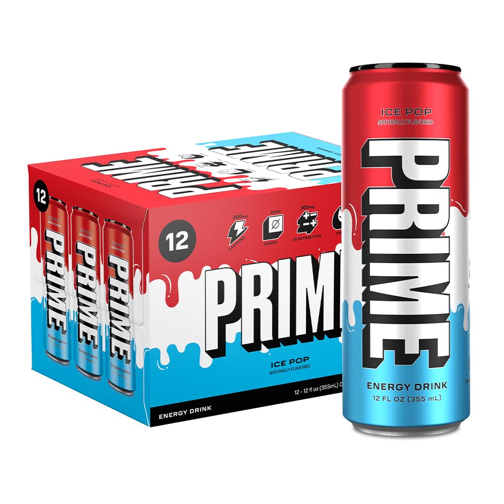 PRIME HYDRATION Energy Drink | Zero Sugar, 200mg Caffeine, Electrolytes | 12 Fluid Ounce | 12 Pack