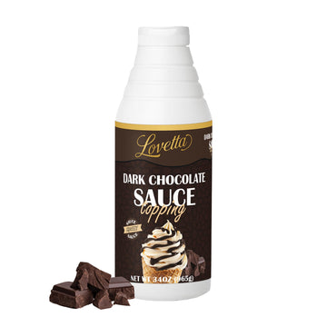 Lovetta Dark Chocolate Sauce Bulk 34Oz (1L) Bottle - Smooth Gourmet Dark Chocolate Dessert Drizzle  Rich Cocoa Topping For Crepes  Waffles  Ice Cream  Coffee & Pastries - Ready To Use