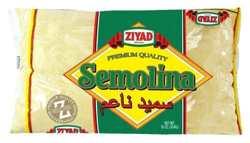 Ziyad Semolina Wheat Flour, High Protein & Fiber, 16oz, Perfect for Baking, Stews, Soups, and Pizza Crust