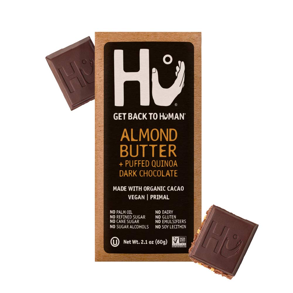 Hu Chocolate Bars | 8 Pack Almond Butter Puffed Quinoa Chocolate | Natural Organic Vegan  Gluten Free  Paleo  Non Gmo  Fair Trade Dark Chocolate | 2.1Oz Each