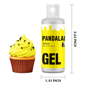 Yellow Gel Food Coloring - Pandalab 2 Ounce High Concentrated Food Dye For Baking, Cake, Cookie, Fondant, Icing, Easter Egg, Mac