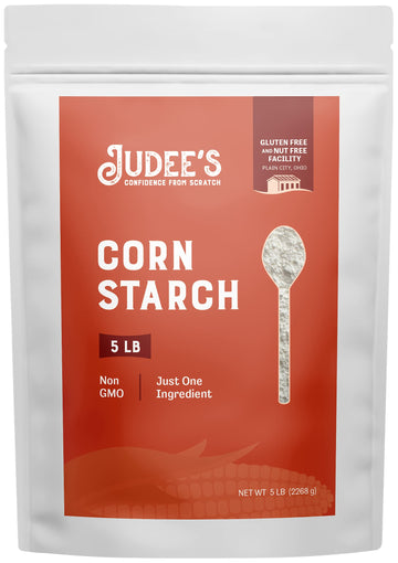 Judees Corn Starch 5 lb - 100% Non-GMO and Just One Ingredient - Gluten-Free and Nut-Free - Great Thickener for Sauces, Soups, a