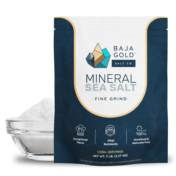 Baja Gold Mineral Sea Salt  Fine Grind  5 Lb. Bag