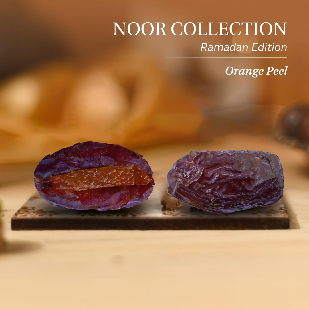 Laumiere Gourmet Fruits - Noor Collection [Ramadan Edition] - Rectangle (24 Pcs) - Halal Dried Fruits And Nuts Basket - Medjool