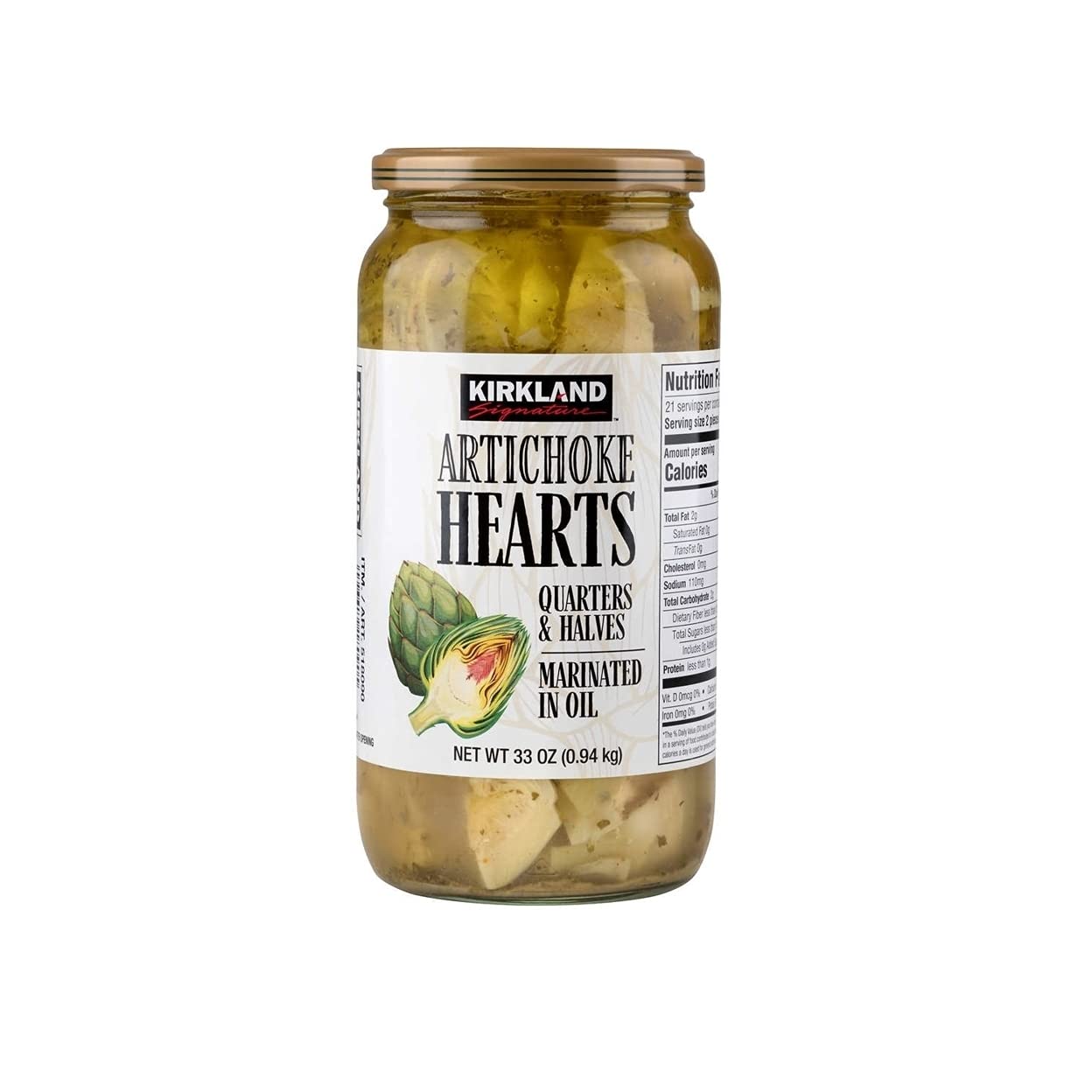 Kirkland Signature Artichoke Hearts, 33 Oz (Pack Of 2)