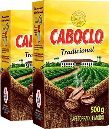 Cafe Caboclo 500G | Torrado E Mo  Do | Roast And Ground Coffee 17.60Oz (Pack Of 2) |Gluten Free|