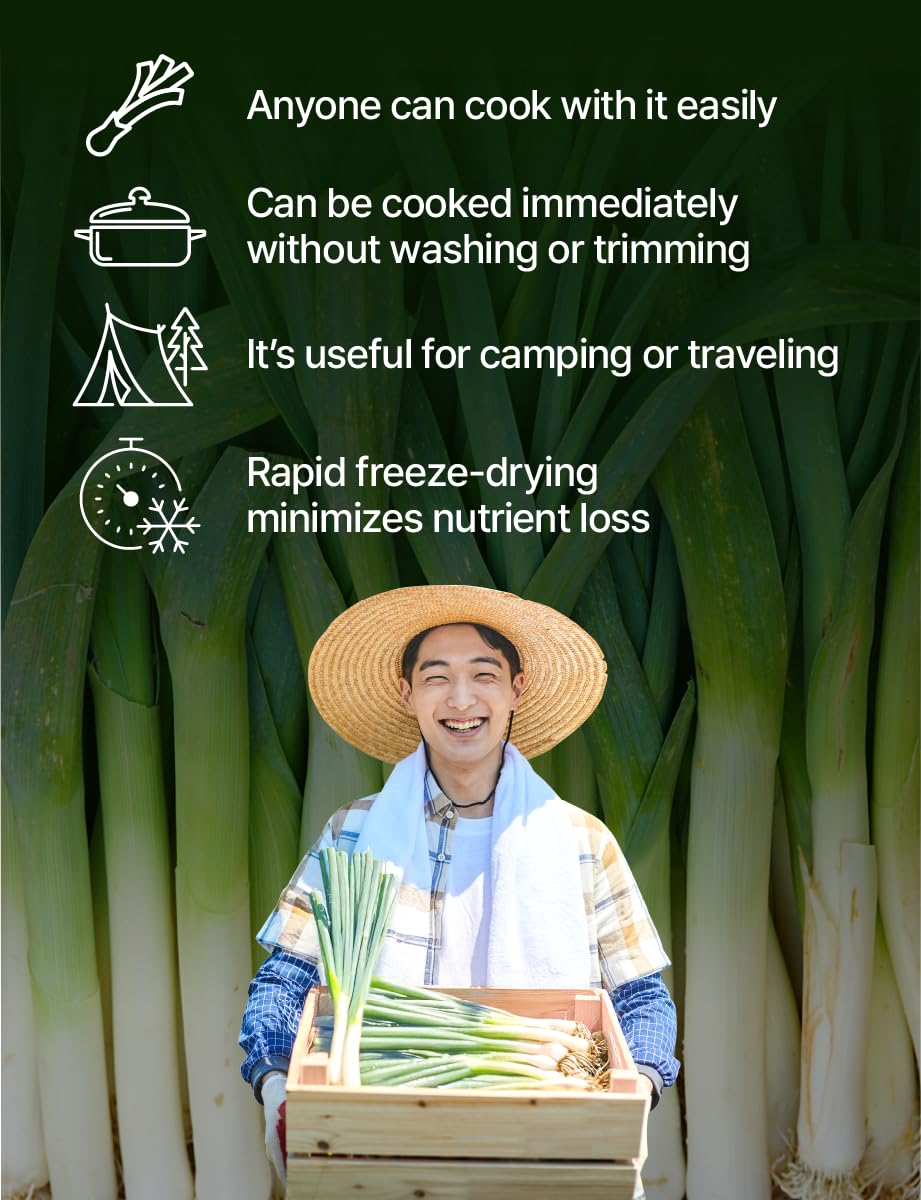 Nice Withc'S Freeze Dried Green Onion 3.5 Ounces (100G), Gluten Free, Korean Chopped Green Onions, Green Onions For Cooking, Gar