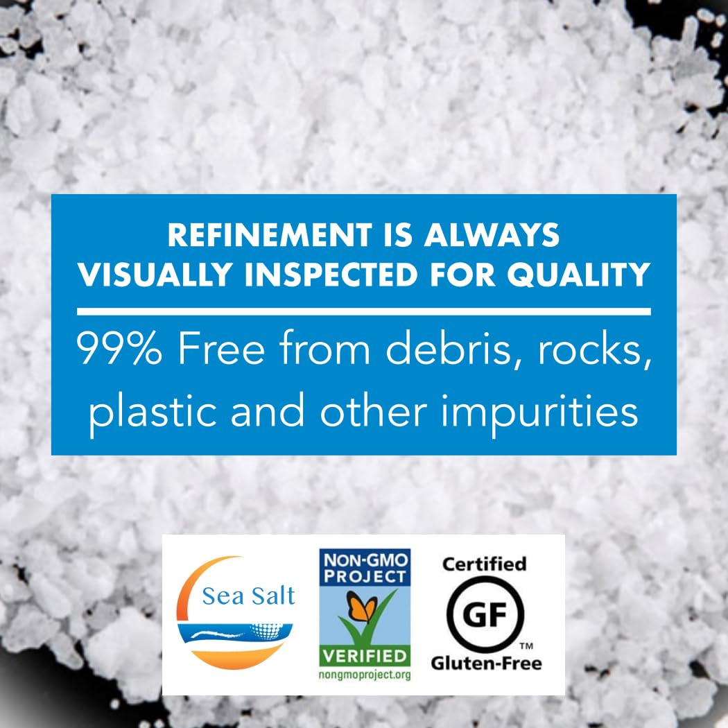 All Goods Mediterranean Sea Salt Grinder Refill, Extra Coarse Gourmet Rock Salt, 16oz