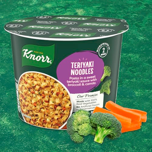 Knorr Pasta Cup Teriyaki Noodles 8 Ct For A Quick And Easy Meal, Made With 100% Real Vegetables & No Artificial Flavors Or Preservatives, 2.6 Oz