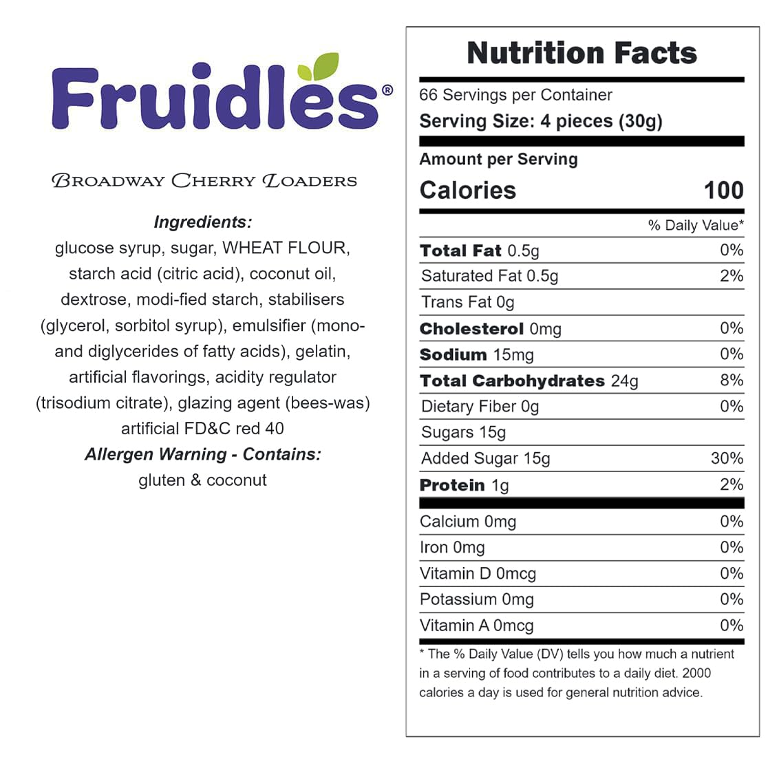 Fruidles Cherry Loaders Gummies, Sweet Chewy Licorice, Non-GMO, 2 Pound Pack, Red
