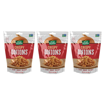 Fresh Gourmet Crispy Onions Snack and Salad Topper 3.5 Ounce (Pack of 3)