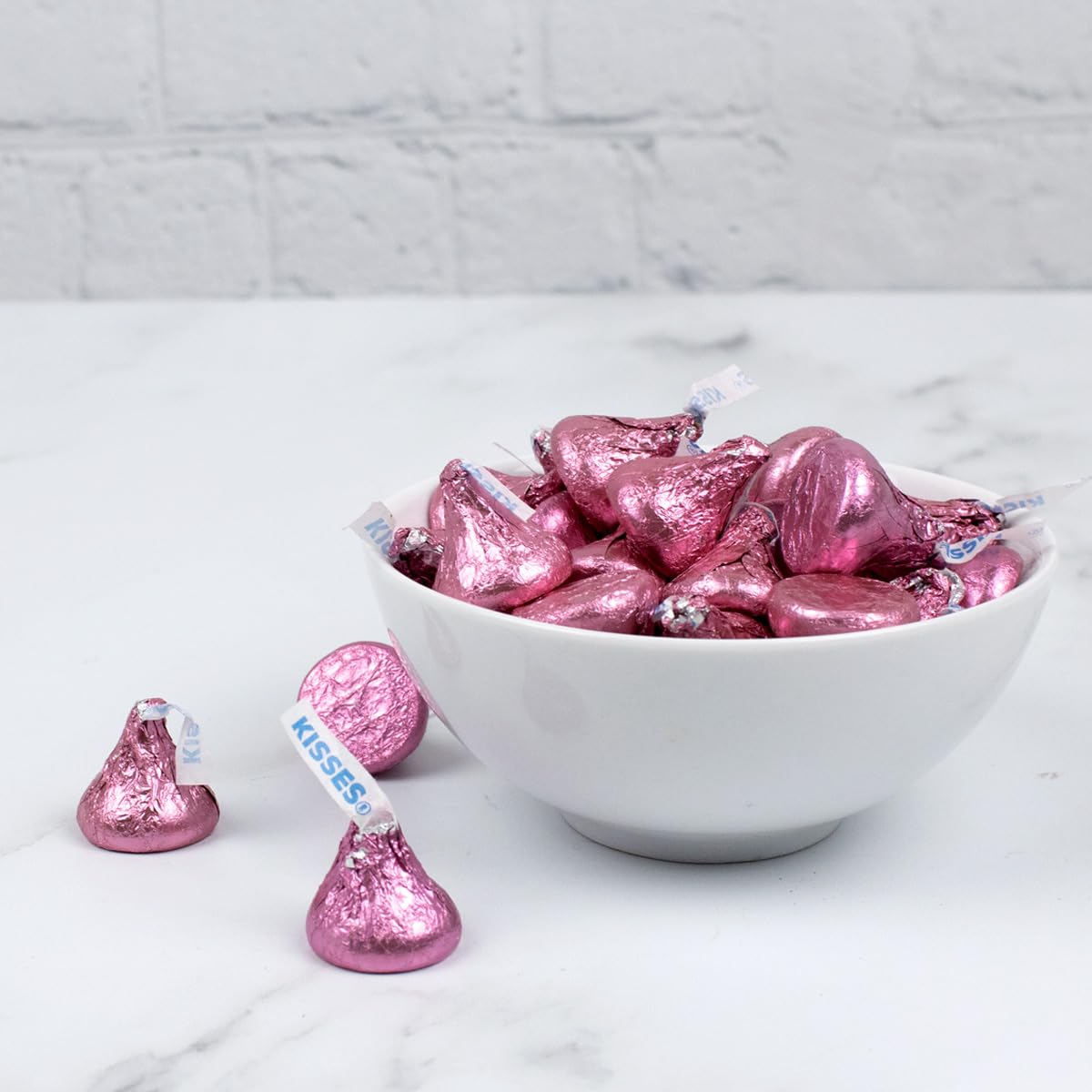 Just Candy Pink Candy Kisses Milk Chocolate - 90 Count, Approximately 90 Pieces