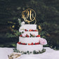 Kiskistonite Initials H Cake Topper, Monogram Cake Topper H, Rustic Wedding Cake Topper, Wreath Letter H Cake Topper, Mirror Gol