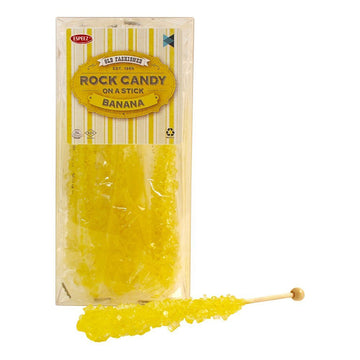 Espeez Rock Candy Sticks - Extra Large Banana Lollipop - 12 Count - Yellow - Individually Wrapped for Parties and Events