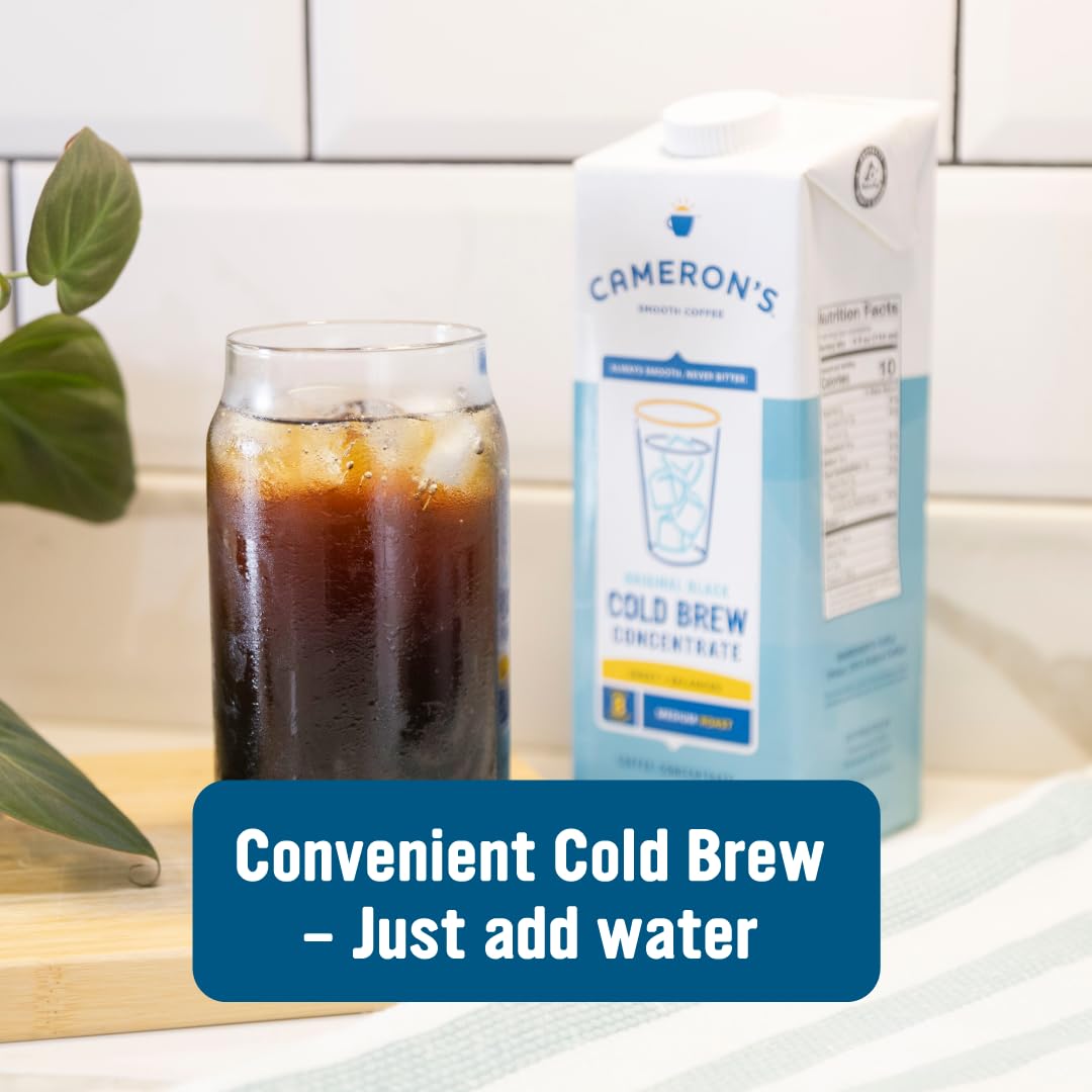 Camerons Coffee Cold Brew Coffee Concentrate  Dark Chocolate Mocha  Smooth Flavored Coffee  Multiserve  Shelf Stable  32 oz (Pack of 6)