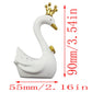Lq Industrial Swan Birthday Cake Topper 1Pair Small White Resin Swan Couple Figurine Ornaments Set With Gold Crown For Home Deco