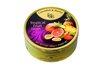 Cavendish & Harvey | Tropical Fruit Hard Candy Drops | 7 Ounce Tin