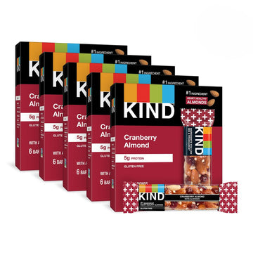 KIND Nut Bars, Cranberry Almond, 1.4 Ounce, 60 Count, Gluten Free, Low Glycemic Index, 5g Protein