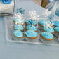 Partywoo Frozen Cake Toppers, 20 Pcs Snowflakes Cupcake Topper, Happy Birthday Cake Topper Set, Silver And Blue Birthday Cake To