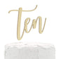 Nanasuko 10Th Birthday Cake Topper - Ten - Double Sided Gold Glitter - Premium Quality Made In Usa