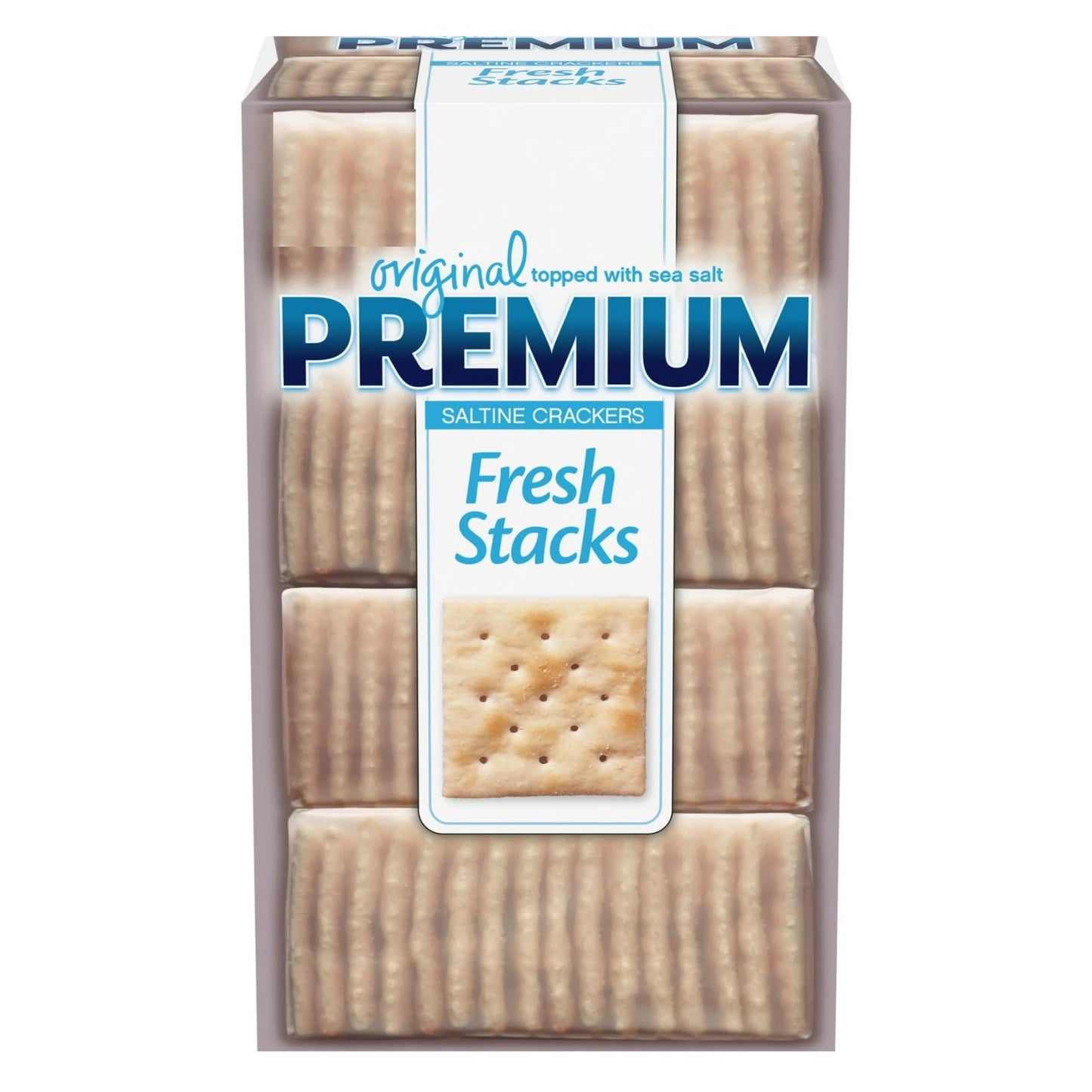 Luxenton Premium Fresh Stacks Saltine  ers, 13.6 oz, Topped with Sea Salt, Ideal for Soups and Dips