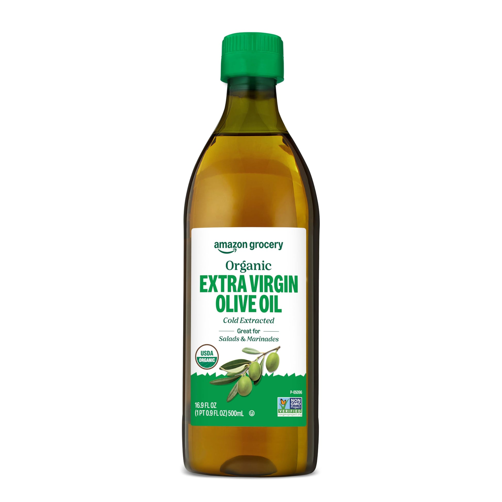AmazonFresh Organic Extra Virgin Olive Oil, 500 ml (16.9 FL OZ), Pack of 1