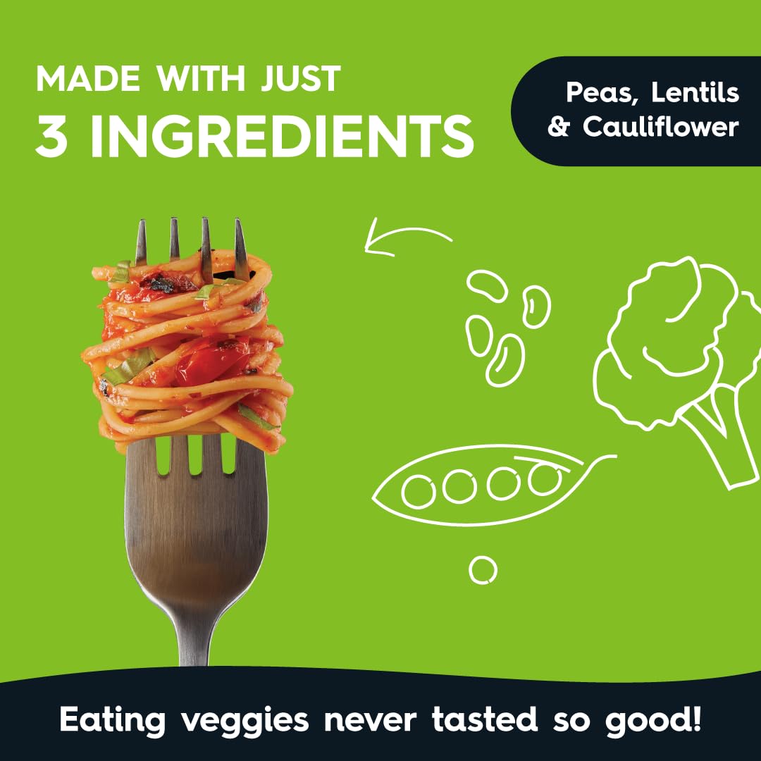 Veggiecraft Farms Spaghetti Pasta Made With Lentil, Peas, & Cauliflower - Spaghetti Noodles, Cauliflower Noodles, Gluten Free, V
