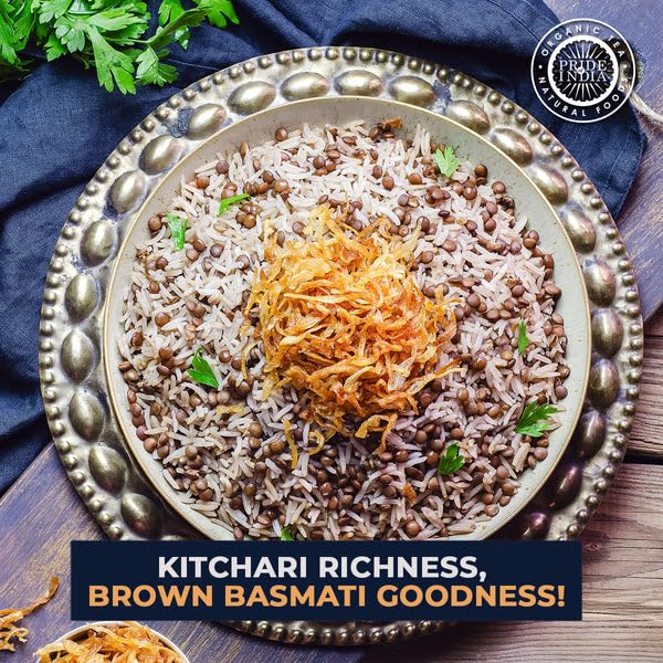 Pride Of India - Pack Of 6 - Indian Brown Basmati Rice & Lentil Kitchari Mix - Protein Superfood, 3 Pound Jar